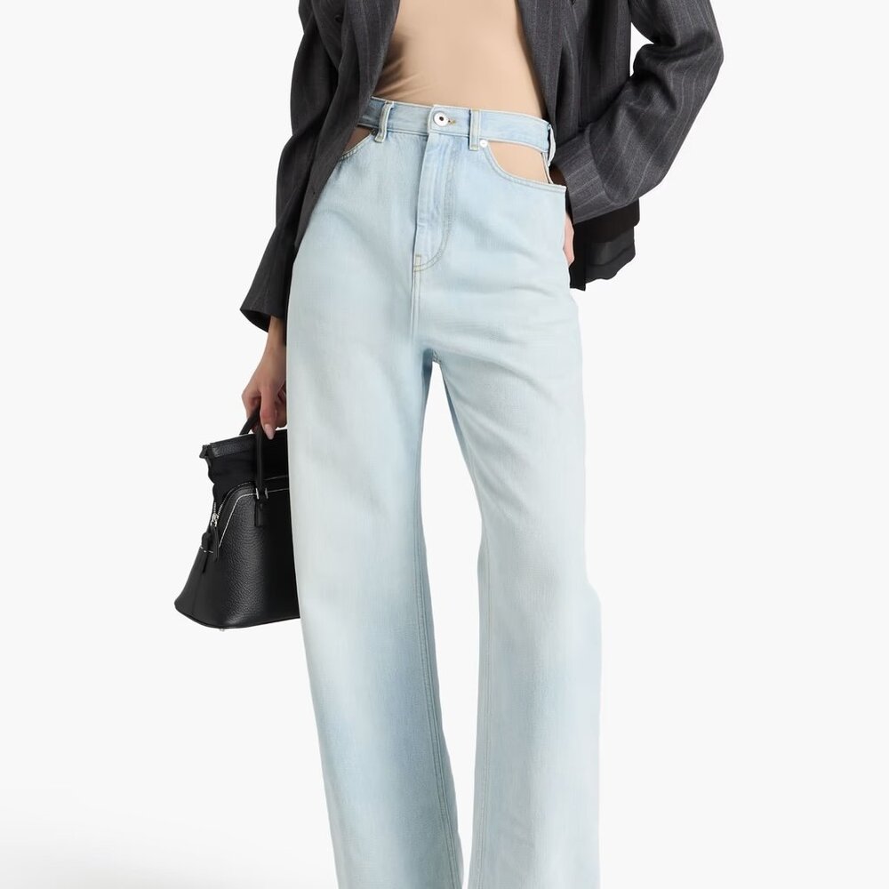 MAISON MARGIELA Cutout high-rise wide-leg jeans